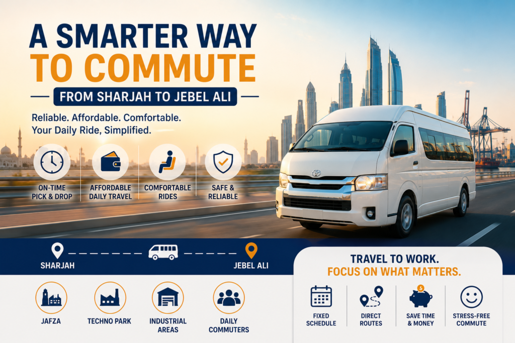 Reliable Sharjah to Jebel Ali Carlift service for daily office and industrial commuters