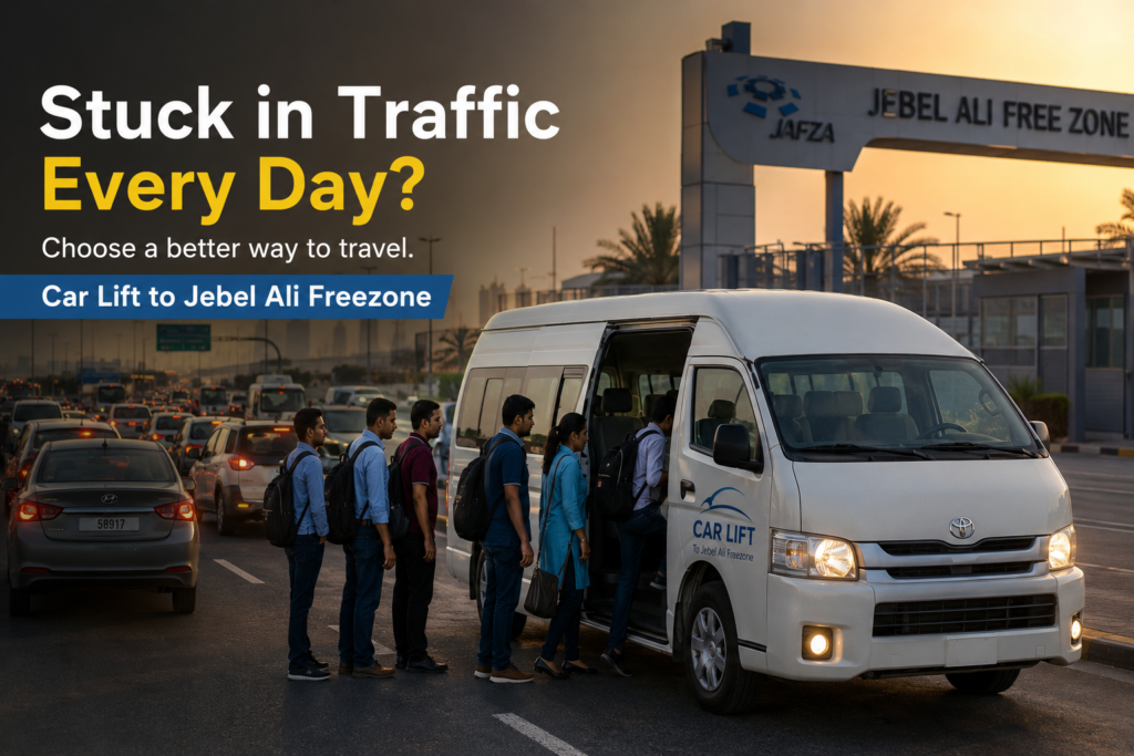 Car lift to Jebel Ali Freezone service for daily office and warehouse workers
